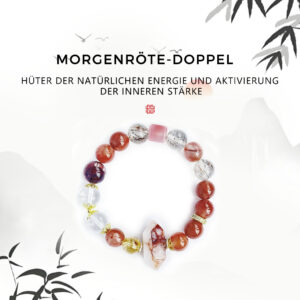 Double-Terminated Red Agate & Red Aventurine Quartz Beaded Bracelet